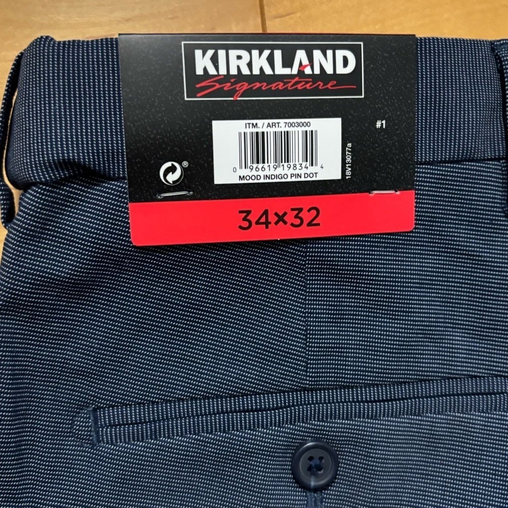 Kirkland Signature Pants Mood Indigo Print Dot Mens Size 34x32 New With Tag - Picture 4 of 5